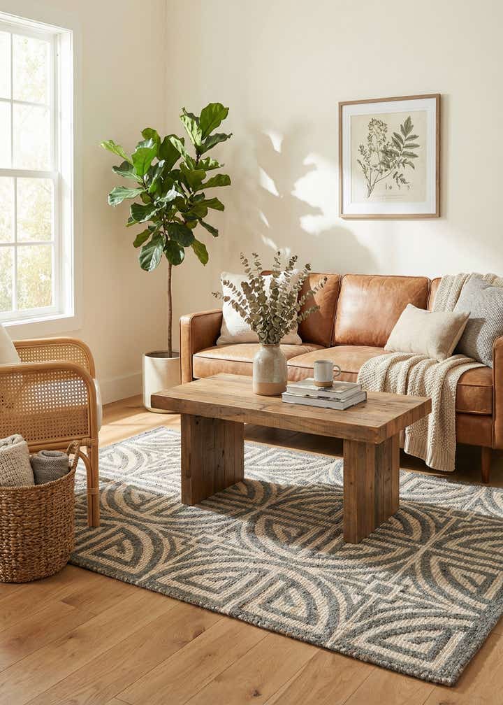 4' 1 x 6' 1 Hand Woven Chenille Jute Rug