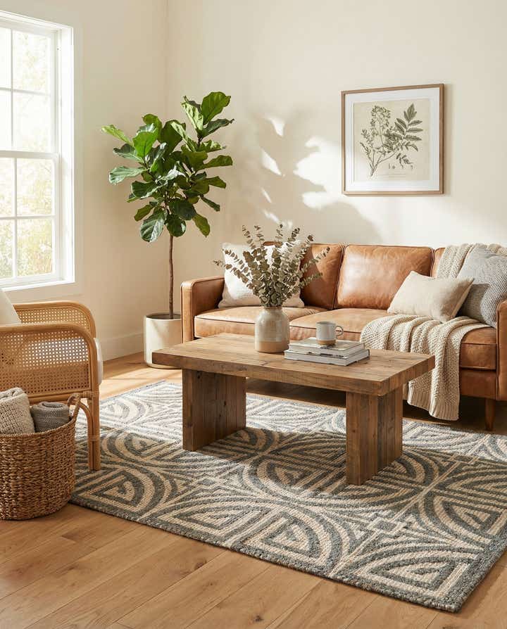 4' 1 x 6' 1 Hand Woven Chenille Jute Rug