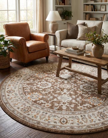 Brown Charlotte Round Rug