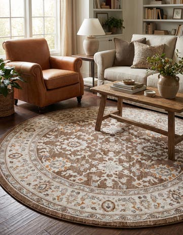 Brown Charlotte Round Rug
