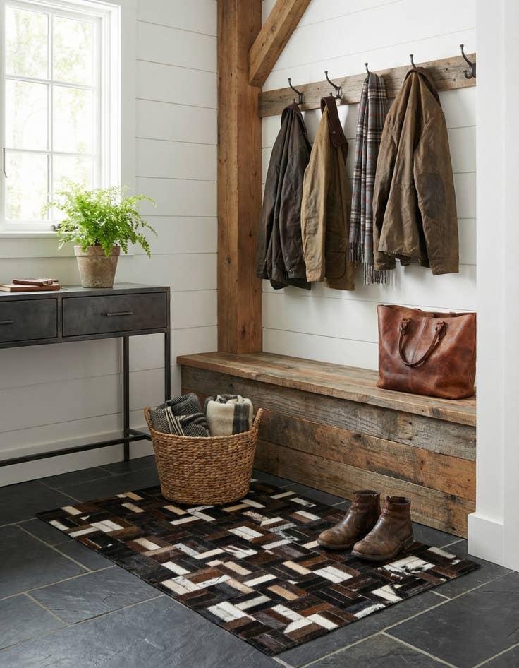 Detail image of  2' x 3' Cowhide Leather Rug