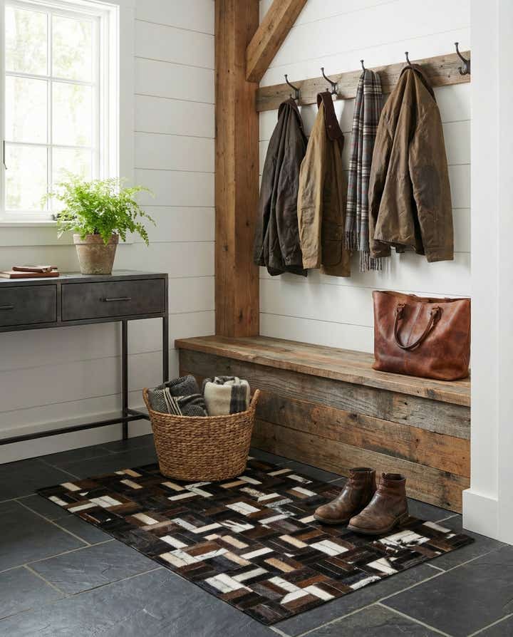 2' x 3' Cowhide Leather Rug