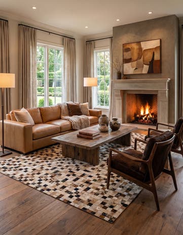 5' 2 x 8' 3 Cowhide - Patchwork Rug