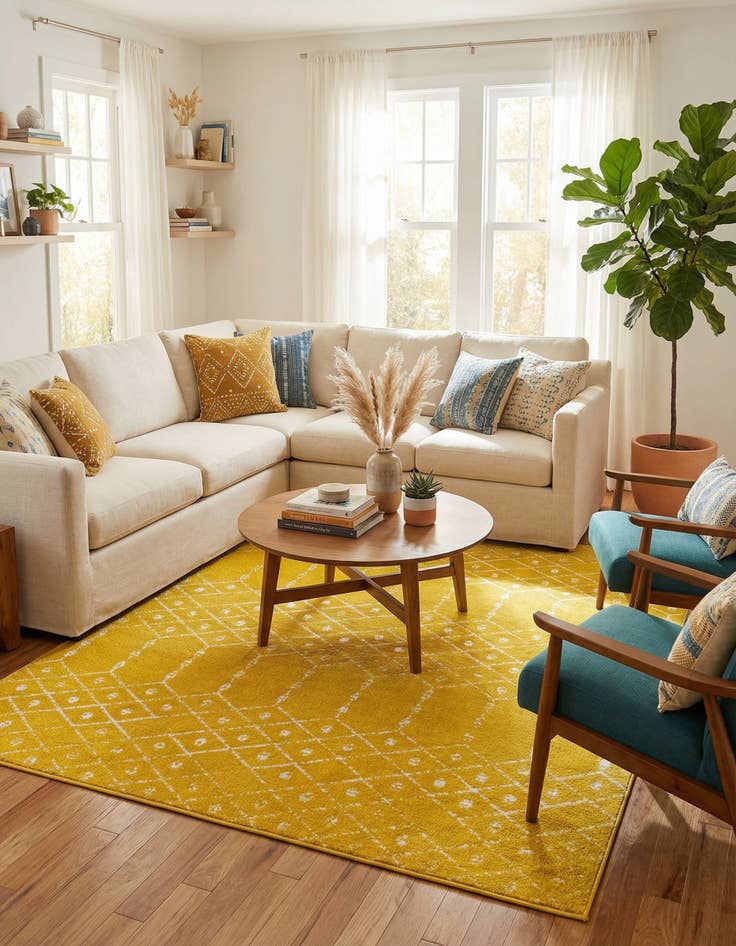 Detail image of  7' 10 x 7' 10 Paxon Trellis Square Rug