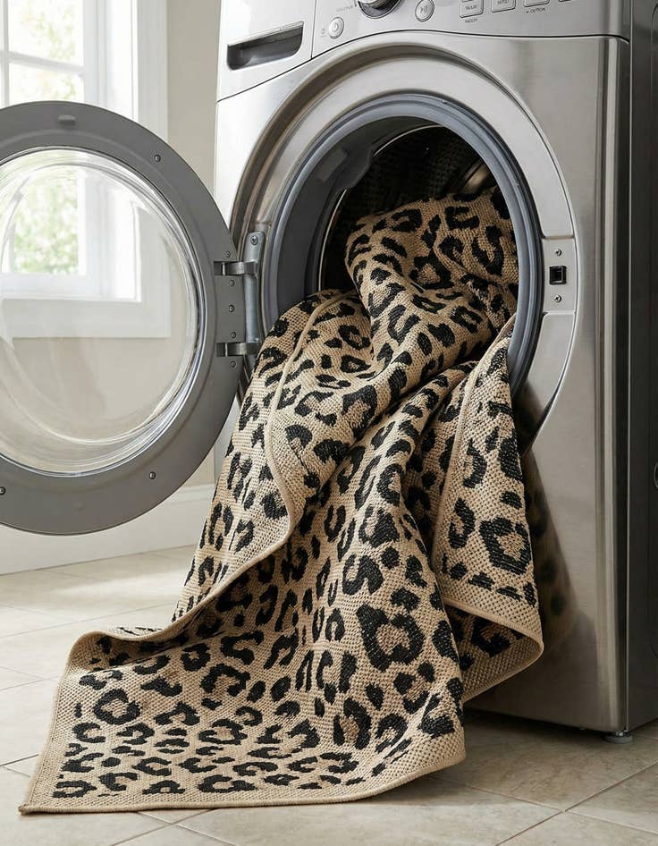 Detail image of  5' 3 x 5' 3  Washable Safari Indoor / Outdoor Square Rug