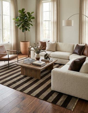 5' 4 x 8' 7 Hand Knotted Modern Ziegler Wool Rug