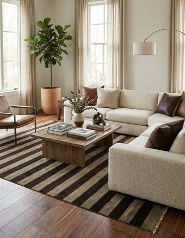 5' 4 x 8' 7 Hand Knotted Modern Ziegler Wool Rug