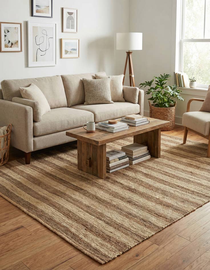 Detail image of 7' 10 x 10'  Hand Braided Jute Rug