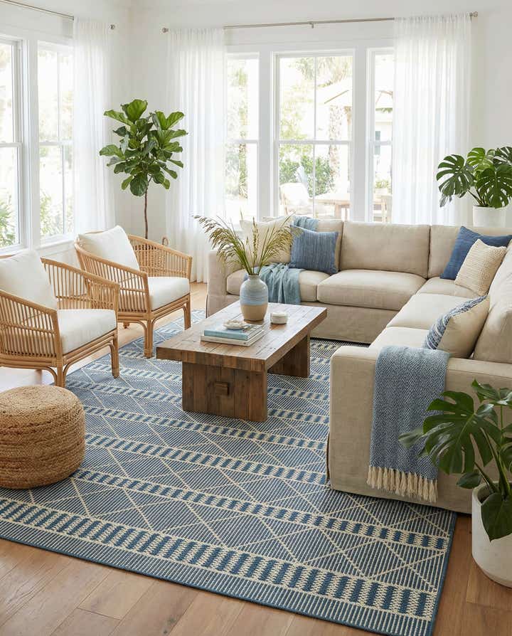 10' x 12' Easy-Clean Trellis Indoor / Outdoor Rug