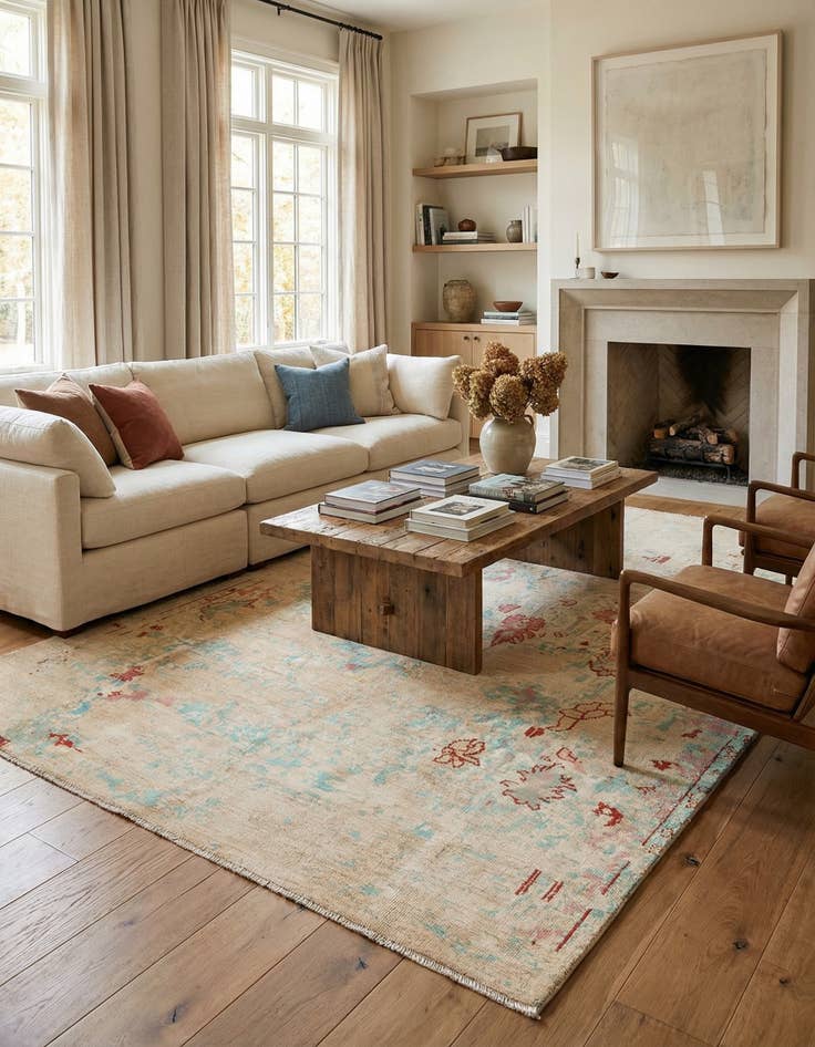 Detail image of 8' 3 x 11' 9 Hand Knotted Darya Wool Rug