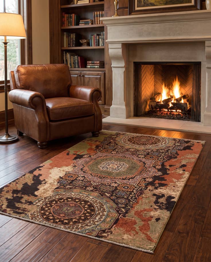 Detail image of 125cm x 180cm Hand Knotted Mamluk Ziegler Rug