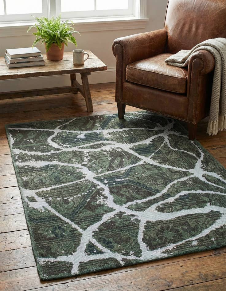 Detail image of 3' x 3' 10  Hand Knotted Ultra Vintage Persian Wool Square Rug