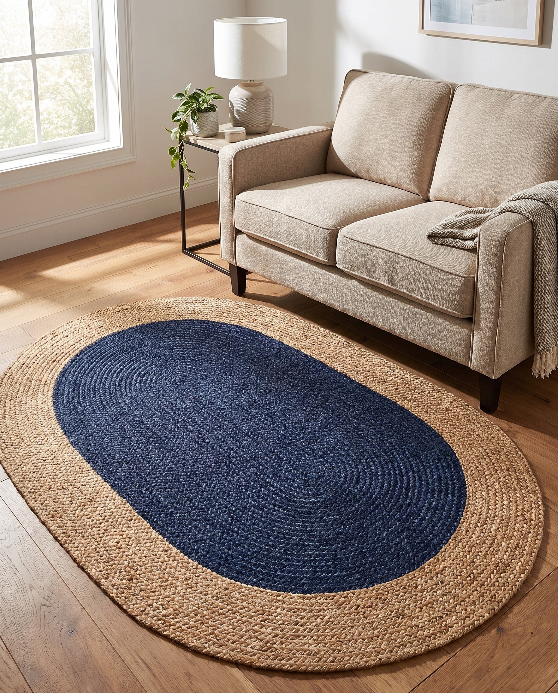 3' 3 x 5' 1 Handmade Braided Jute Oval Rug