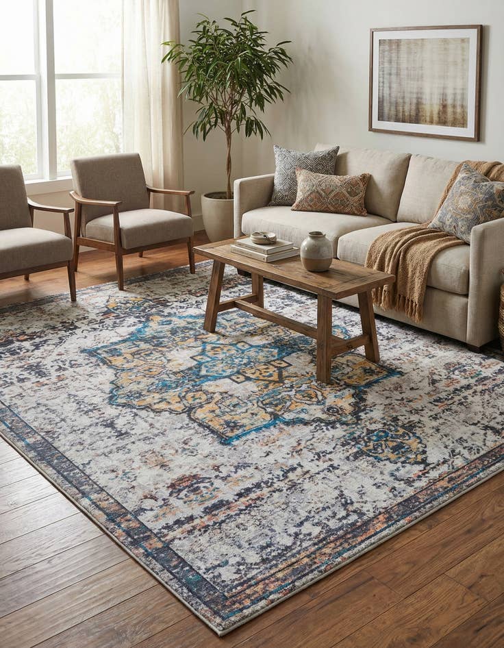 Detail image of 7' 10 x 7' 10  Washable Renaissance Square Rug