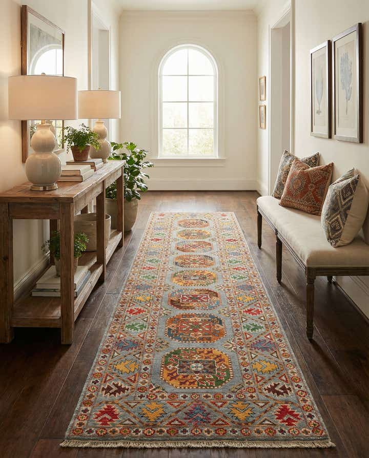 2' 7 x 9' 7 Hand Knotted Kazak Runner Rug
