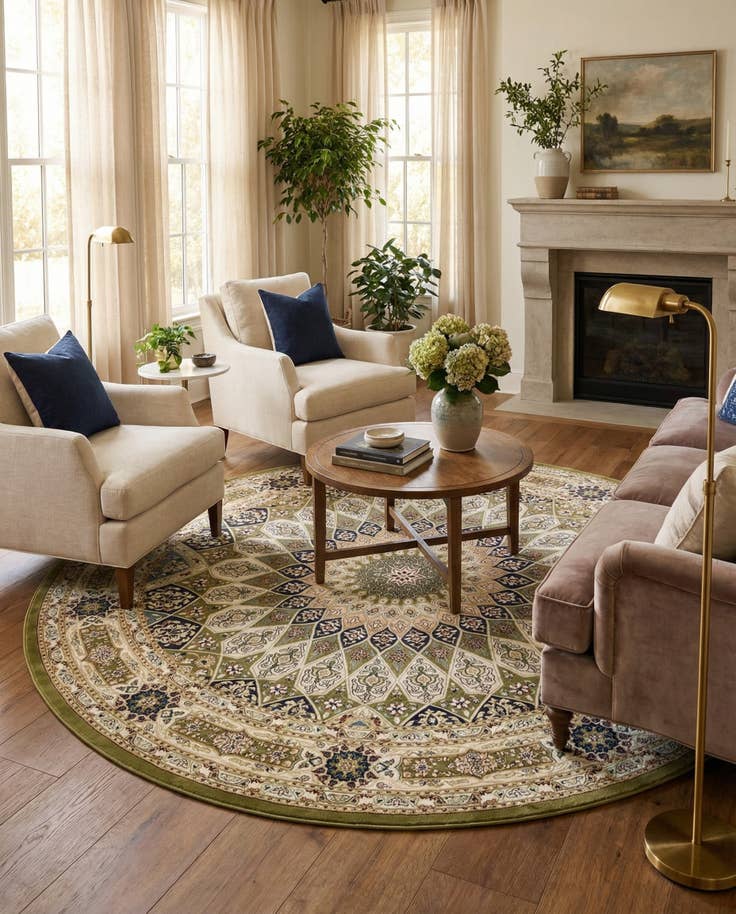 Detail image of 10' x 10' Nain Design Round Rug
