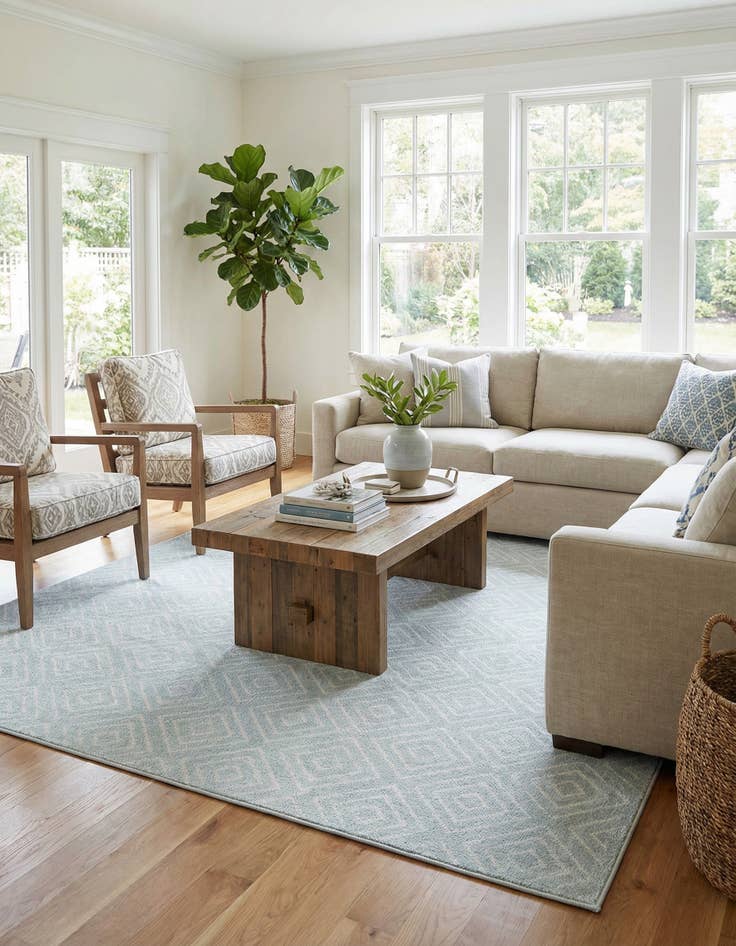 Detail image of 7' 10 x 7' 10 Easy-Clean Sabrina Soto Indoor / Outdoor Square Rug