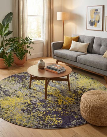 Washable Hyacinth Round Rug
