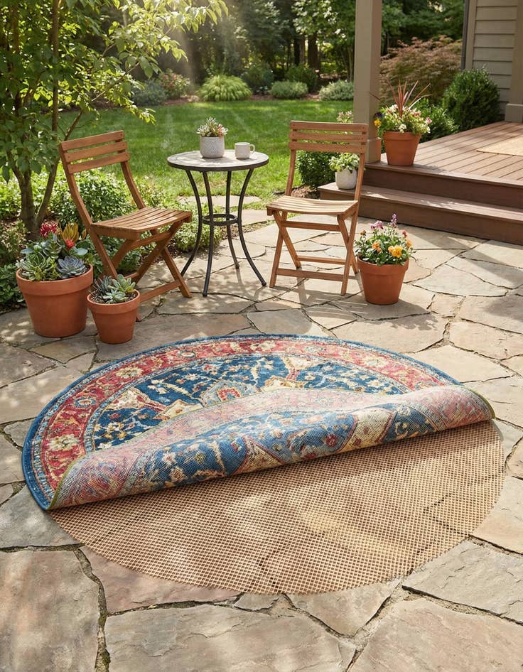Detail image of 5' x 5' Round Outdoor Rug Pad