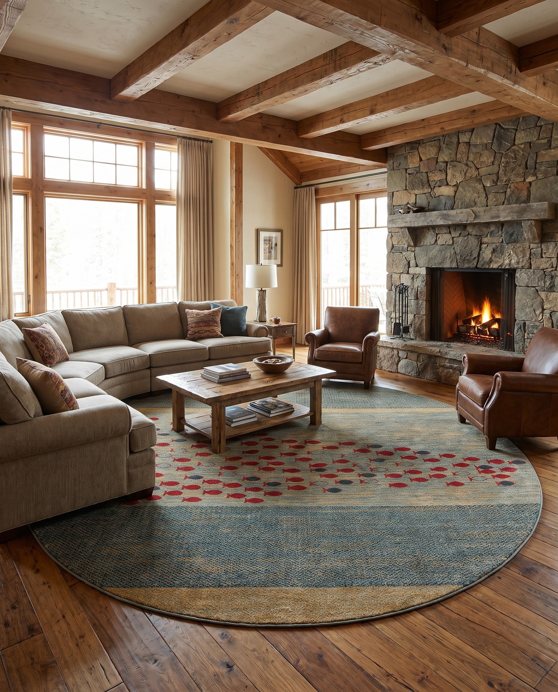 13' 1 x 13' 1 Hand Knotted Kashkuli Gabbeh Oriental Round Rug