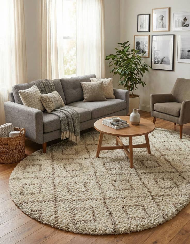 Detail image of 7' 10 x 10' Trellis Shag Oval Rug