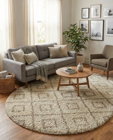  7' 10 x 10' Lattice Shag Oval Rug