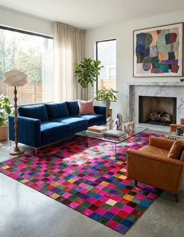 7' 11 x 9' 10 Cowhide - Patchwork Rug