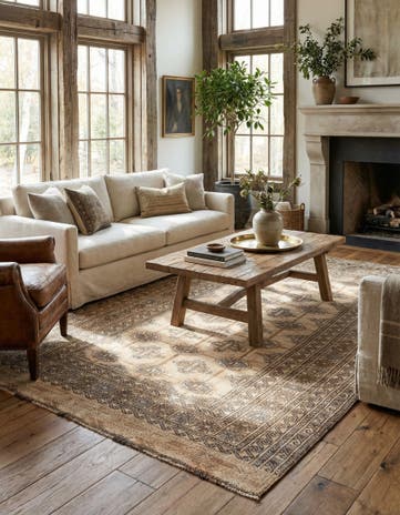 4' 9 x 7' 6 Hand Knotted Ultra Vintage Persian Wool Rug