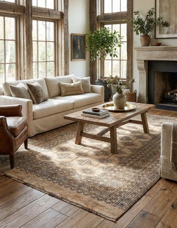 4' 9 x 7' 6 Hand Knotted Ultra Vintage Persian Wool Rug