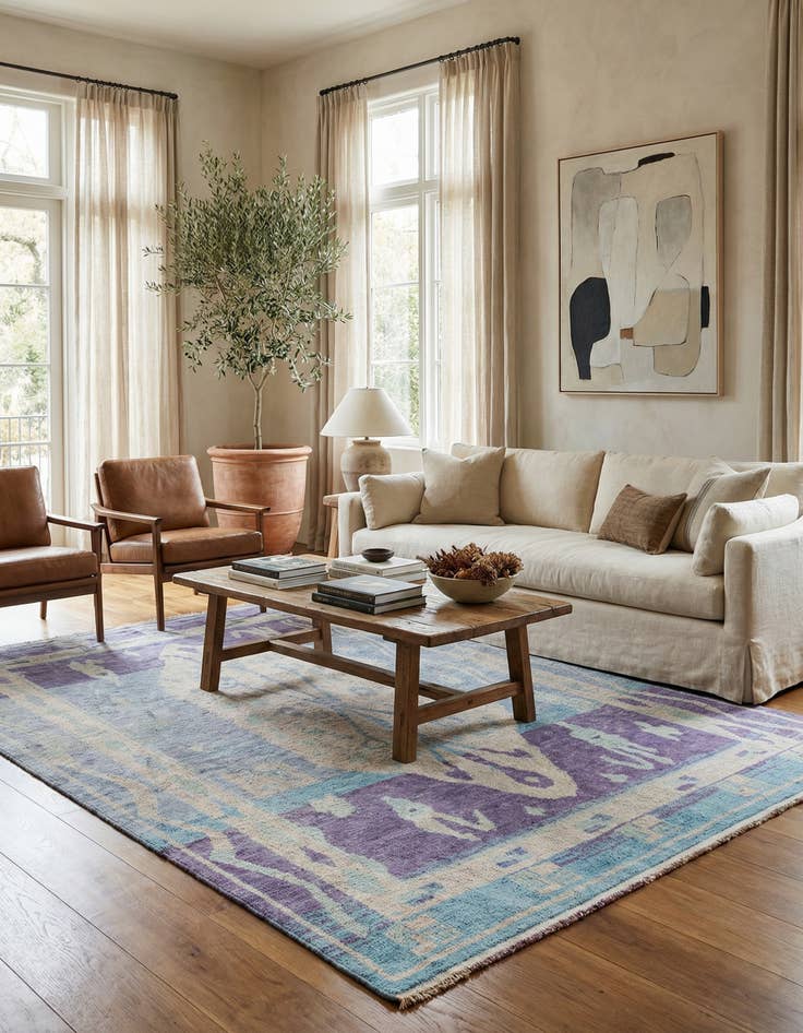 Detail image of  7' 7 x 10' 3  Hand Knotted Moroccan Wool Rug