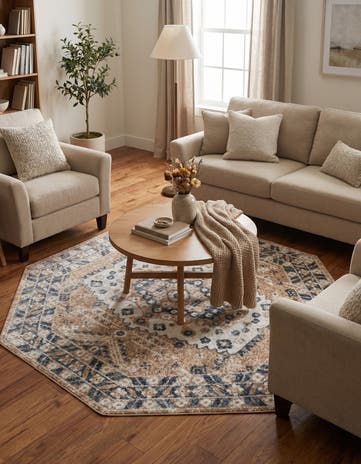 Beige Oxford Octagon Rug