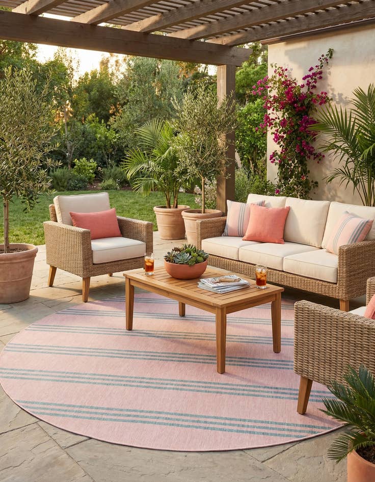 Detail image of 10' 8 x 10' 8 Easy-Clean Jill Zarin Anguilla Indoor / Outdoor Round Rug