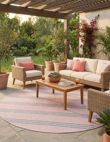 10' 8 x 10' 8 Easy-Clean Jill Zarin Anguilla Indoor / Outdoor Round Rug