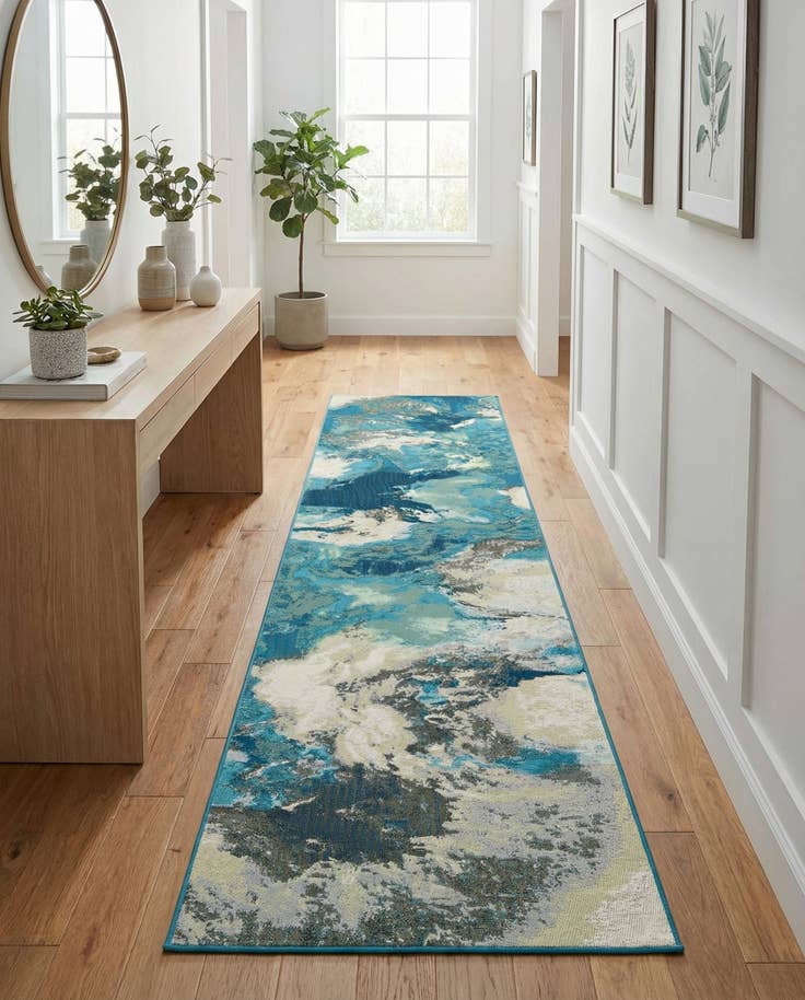 Detail image of 2' 7 x 12' Easy-Clean Modern Indoor / Outdoor Runner Rug