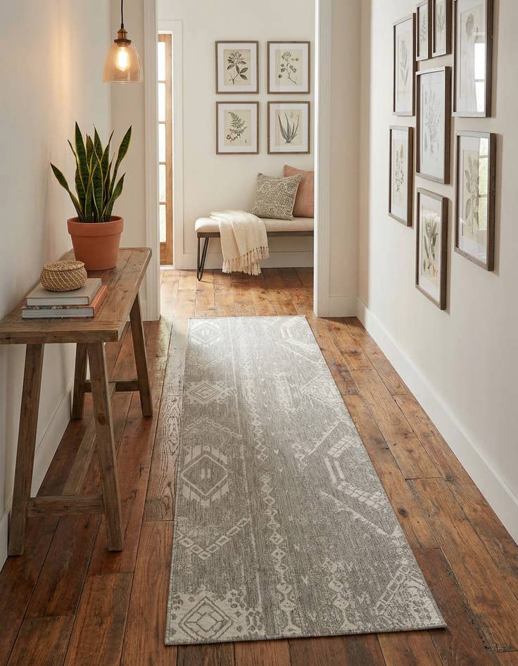 Detail image of 3' 3 x 12' Easy-Clean Bohemian Indoor / Outdoor Runner Rug