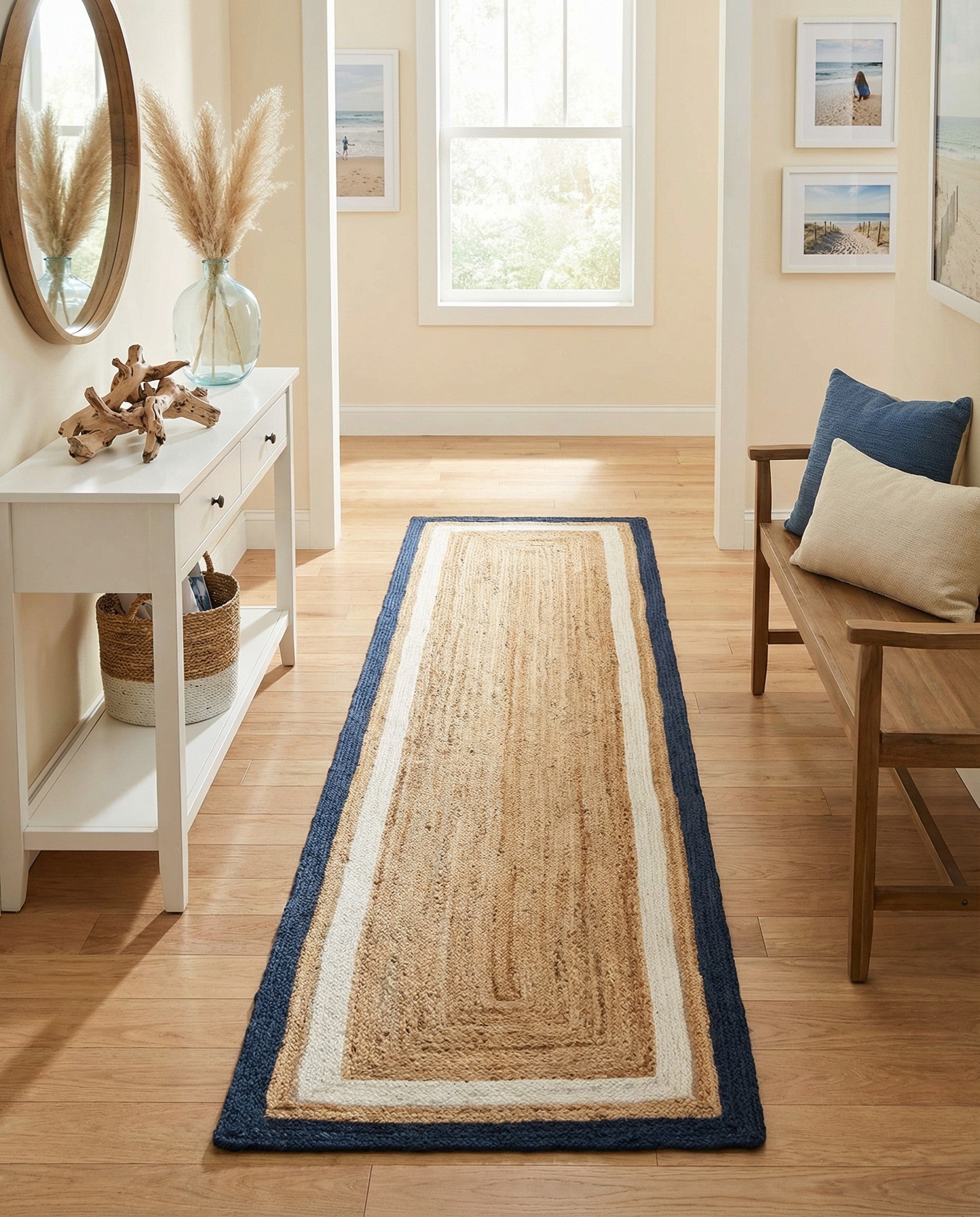 2' 7 x 12'  Hand Braided Jute Runner Rug