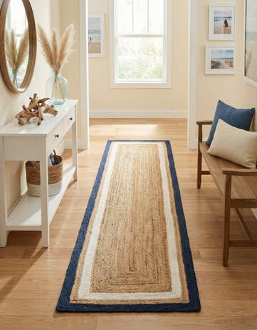 2' 7 x 12' Handmade Braided Jute Runner Rug