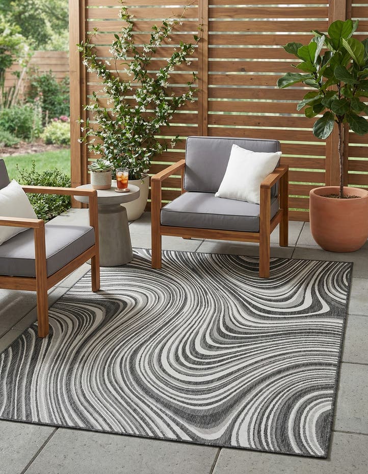 4' x 6' Easy-Clean Modern Indoor / Outdoor...