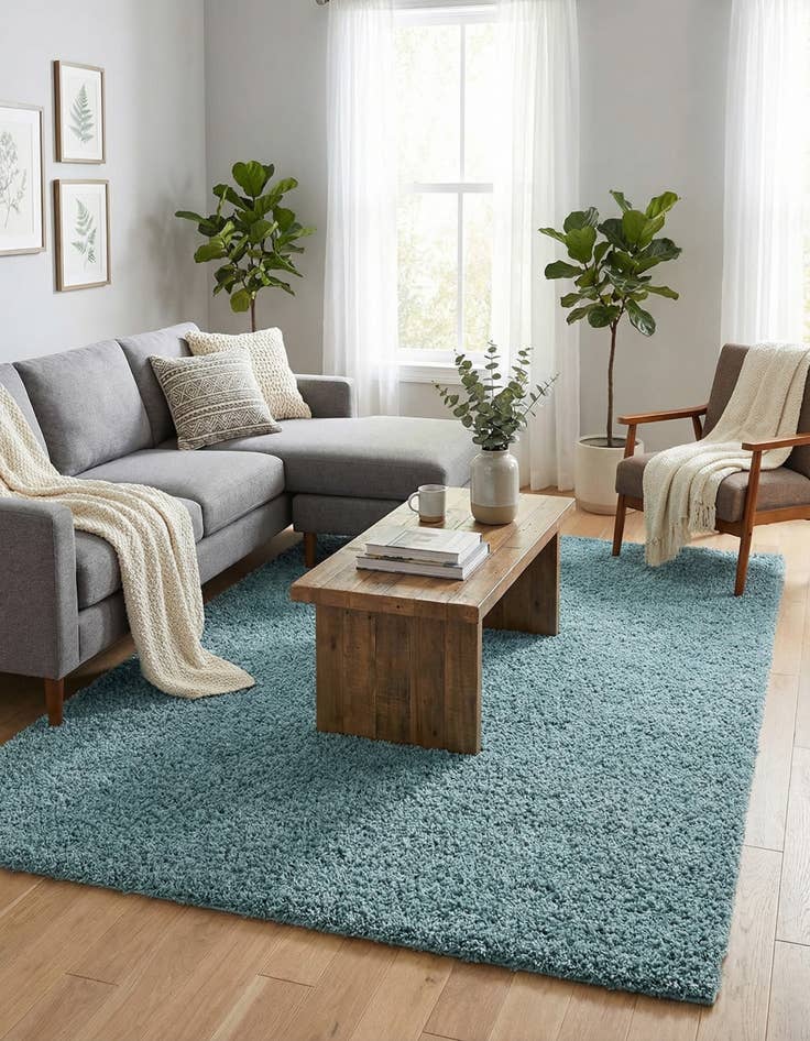 Detail image of  6' x 9' Solid Shag Rug