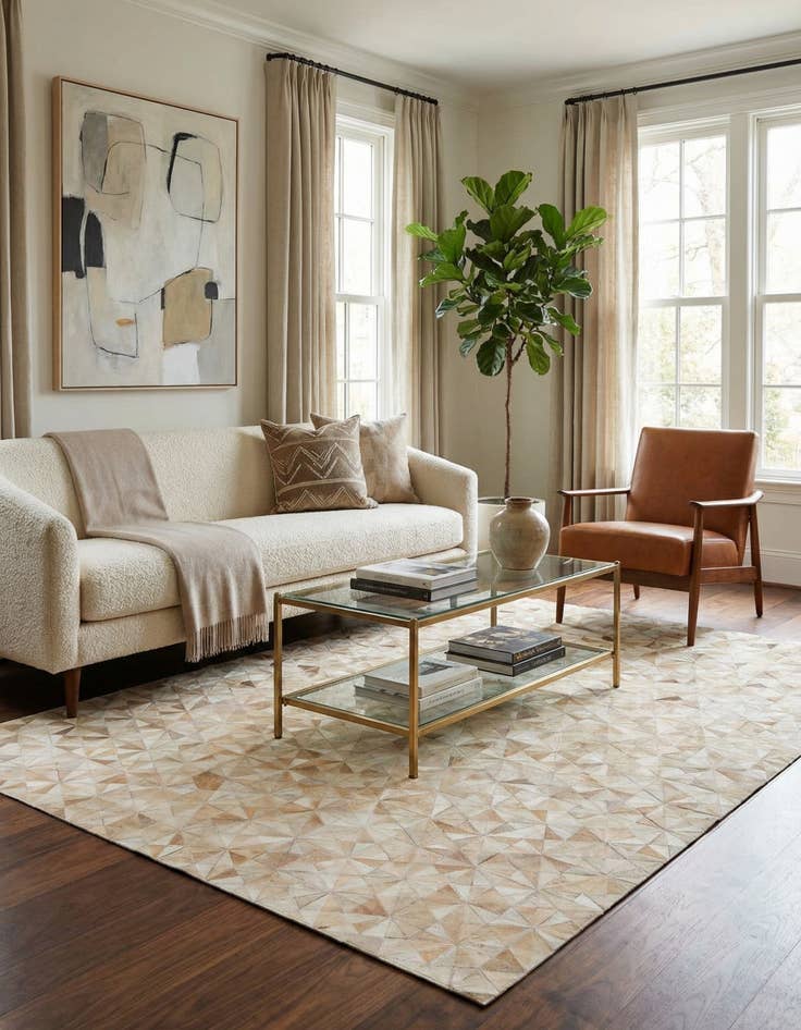 Detail image of 5' 9 x 7' 8 Cowhide Stocks Rug