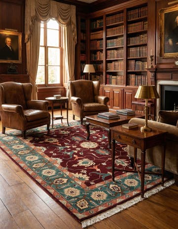 8' x 9' 10 Hand Knotted Indo Tabriz Wool Rug
