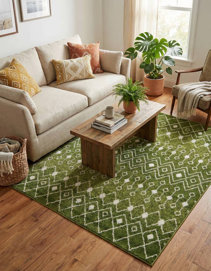 Detail image of 5' 3 x 5' 3 Moroccan Trellis Square Rug