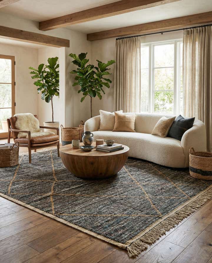 8' x 10' 4 Hand Knotted Moroccan Wool Rug