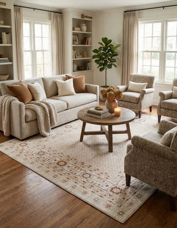 Ivory Charlotte Square Rug