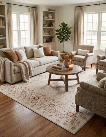 Ivory Charlotte Square Rug