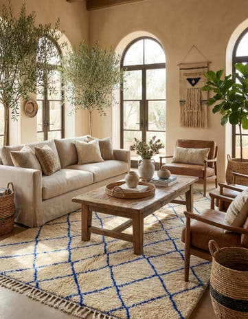 5' 5 x 7' 3 Hand Knotted Moroccan Wool Rug