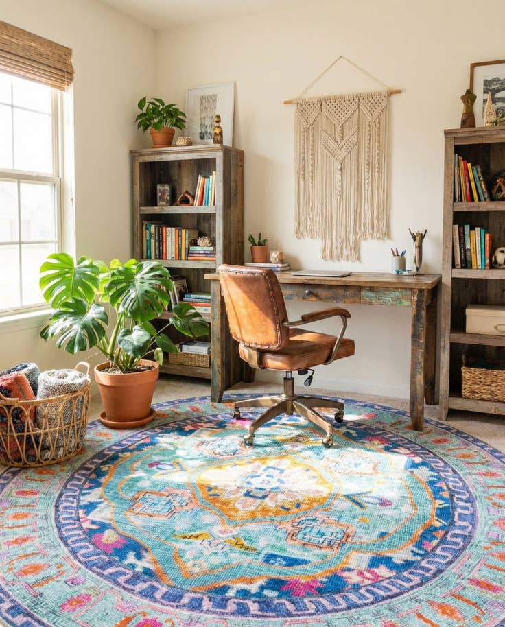 Detail image of 7' 7 x 7' 7 Washable Timeless Round Rug