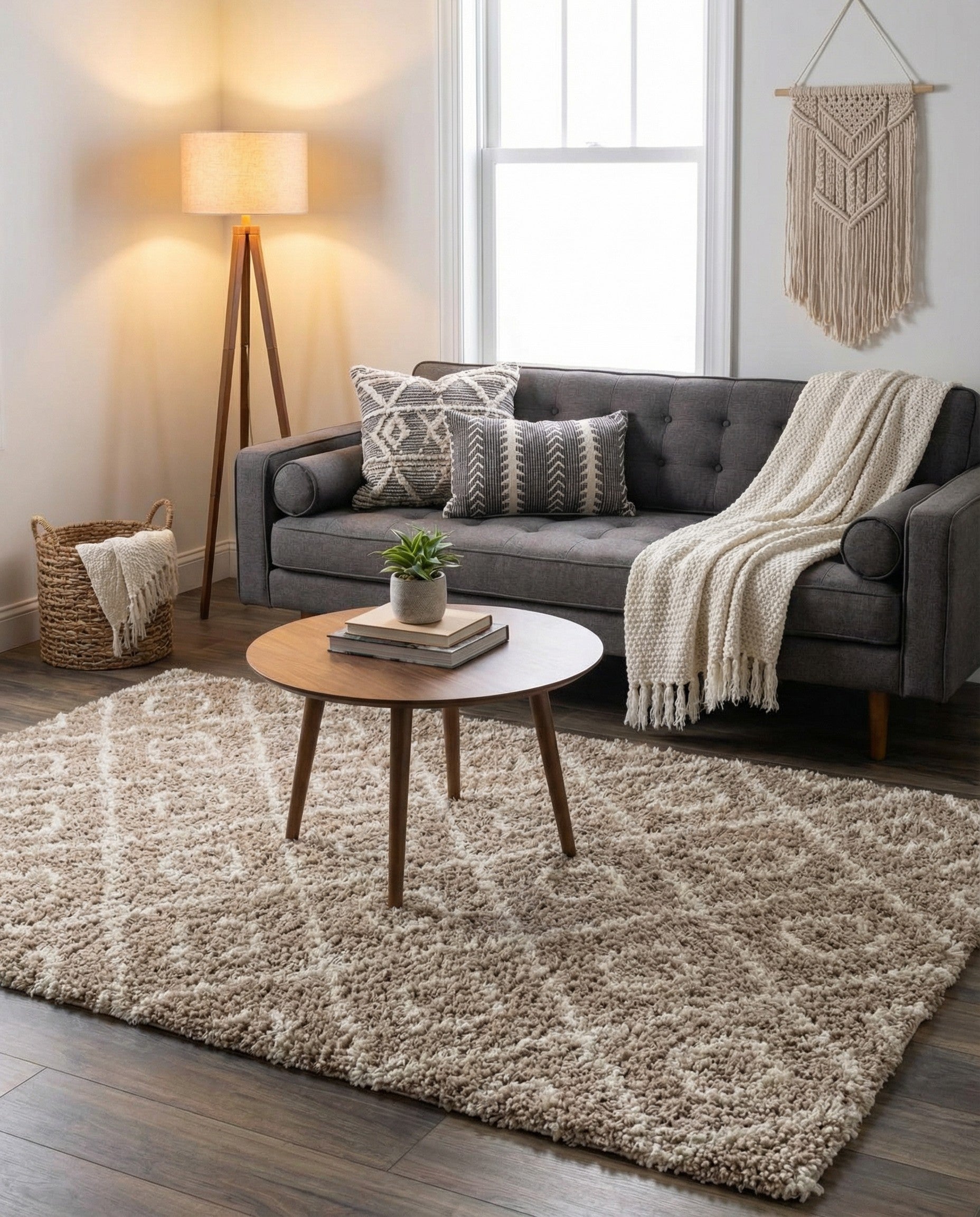  4' x 6' Lattice Shag Rug