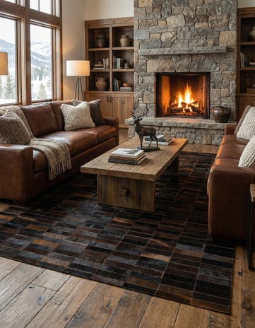 4' 11 x 8' 1 Cowhide - Patchwork Rug