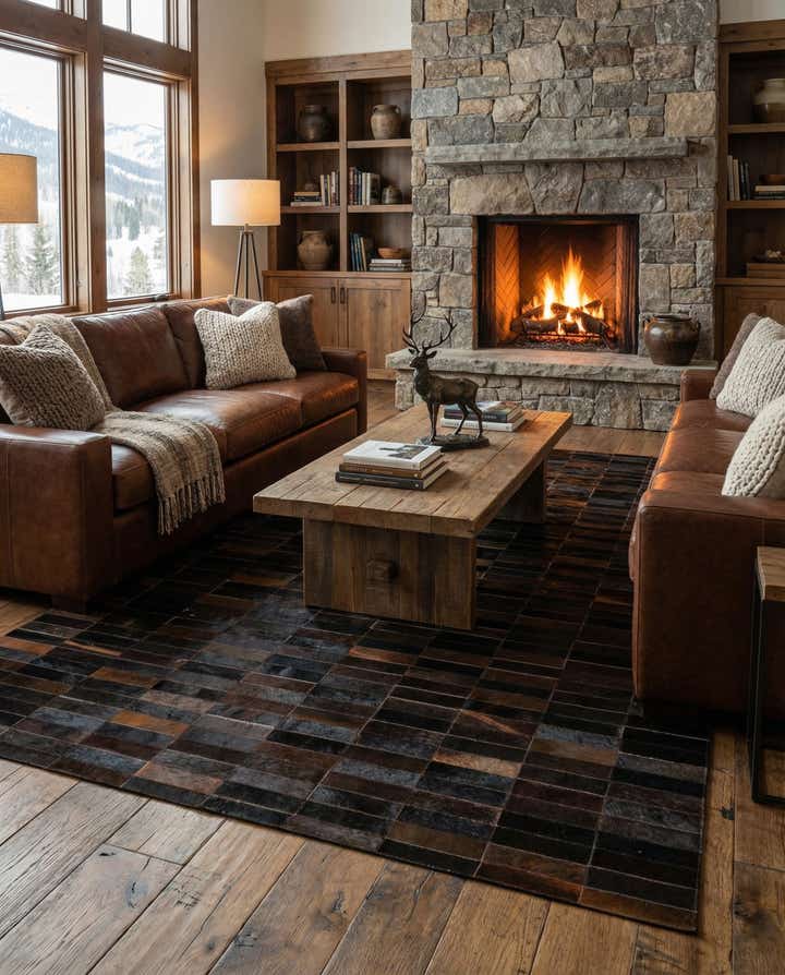 4' 11 x 8' 1 Cowhide - Patchwork Rug